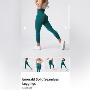 NVGTN Emerald Green Solid Seamless legging